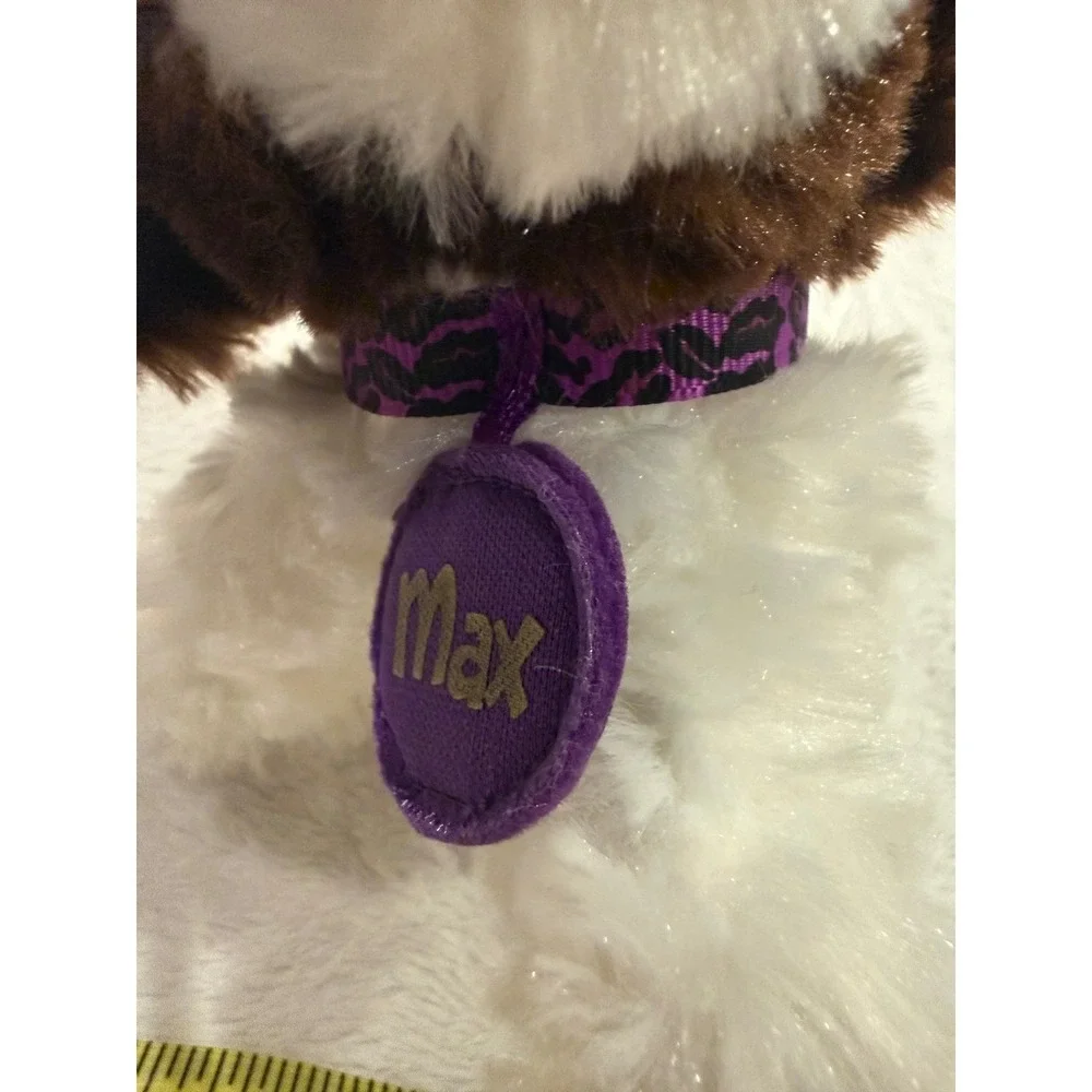 Gund Max Puppy Dog Plush Brown White Lovey Security 4048437 Purple Tag‎ HTF 5in